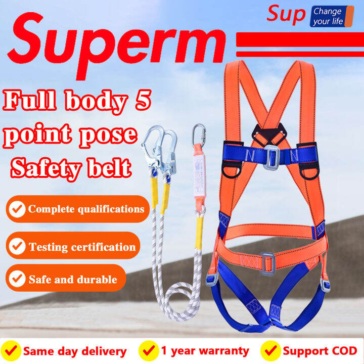 Highaltitude work fall protection safety belt double rope double big