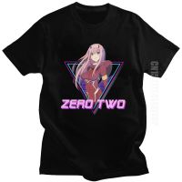 Fashion Darling In The Franxx T Shirt Men Vaporwave Zero Two T-Shirt Aesthetic Anime Tee Summer Cotton Tops Japan Style 【Size S-4XL-5XL-6XL】