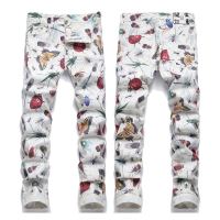 2022 New European And American Style Animal Digital Printed Pants Mens Slim-Fitting Flower Pants Fashion Stretch Tapered Casual Trousers