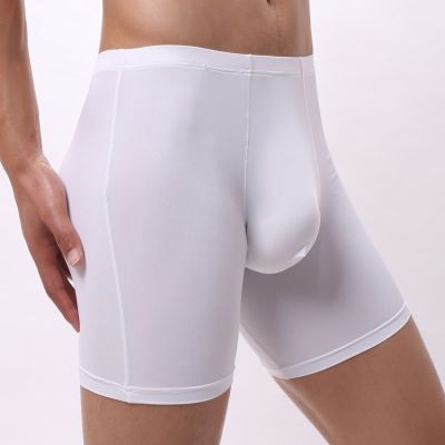 【CW】 Men Men  39;s Shorts Mens Silk Leg Boxers Underpants Brand Breathable Panties