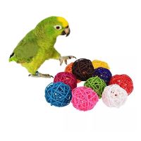 3cm 10pcs/set Pet Bird Toys Chewing Toys Bird Rattan Ball For Parrot Budgie Parakeet Cockatiel Chewing Playing Parrot Cages Toys