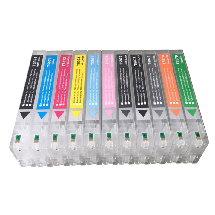 ตลับหมึกเติมได้700มล-11ชิ้นพร้อมรีเซ็ทสำหรับ-epson-7900สไตลัสโปร7910-9900-9910เครื่องพิมพ์คุณภาพสูง