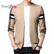 Cozy Up Autumn Winter New Trend Men Spliced Cardigan Jacket Knit Sweater