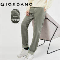 GIORDANO Men Pants Mid Rise Regular Fit Stretchy Corduroy Pants Solid Color Multi-Pocket Fashion Casual Smooth Pants 18113628