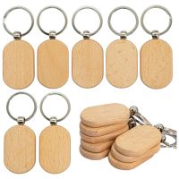 20 Pcs Blank Wooden Tag Key Diy Wood Keychains Key Wood Engraving Blanks