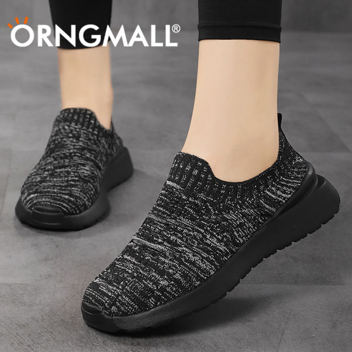 orngmall-รองเท้ารองเท้าส้นแบนสตรีตาข่ายรองเท้าผ้าใบลำลอง-รองเท้าสำหรับคุณแม่แบบแฟชั่นระบายอากาศได้ดีรองเท้ายิมรองเท้าลำลองน้ำหนักเบาเหมาะสำหรับชีวิตประจำวันและกีฬาพลัสไซส์35-42