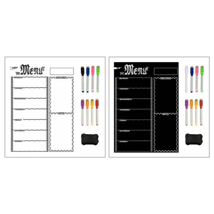 Refrigerator Chalkboard,Weekly Menu Meal Planner Grocery