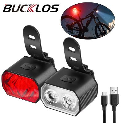 ✈♦✼ BUCKLOS LED Cycling Light Set Type-C USB Rechargeable Bicycle Lights Rainproof MTB Warning Safety Light Bike Headlight Taillight