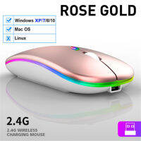 เมาส์ไร้สาย2.4G,ชาร์จไฟผ่าน Usb บลูทูธทำงานเงียบ Rgb พร้อมไฟแบ็คไลท์ใช้ได้กับแล็ปท็อป Ipad