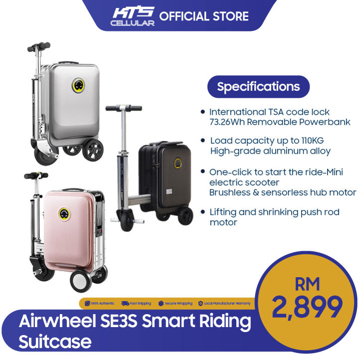 Airwheel SE3S Smart Riding Luggage Electric Suitcase Scooter with Removable  Battery (black)