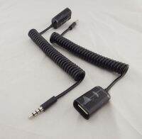 1pc USB 2.0 Female To 3.5mm 4 Pole Male Audio Retractable/Spring AUX Input Cable 90cm Cables