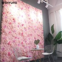 [AYIQ Flower Shop] 1ชิ้น40x60เซนติเมตรผ้าไหมดอกกุหลาบแชมเปญดอกไม้ประดิษฐ์แต่งงานตกแต่งบ้านดอกไม้ผนังโรแมนติกฉากหลังแต่งงานตกแต่ง