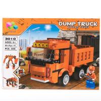 ProudNada Toys ของเล่นเด็กชุดตัวต่อเลโก้รถก่อสร้างหุ่นยนต์ 3in1 QI ZHI LE DUMP BLOCKS TRUCK 300 PCS 3010