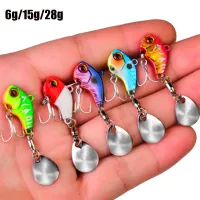 BGUVS เบส6G 15G 28G ช้อนหมุนเลื่อมล่อ VIB โลหะ Wobblers Crankbaits เหยื่อตกปลาโลหะตะขอสามชั้น