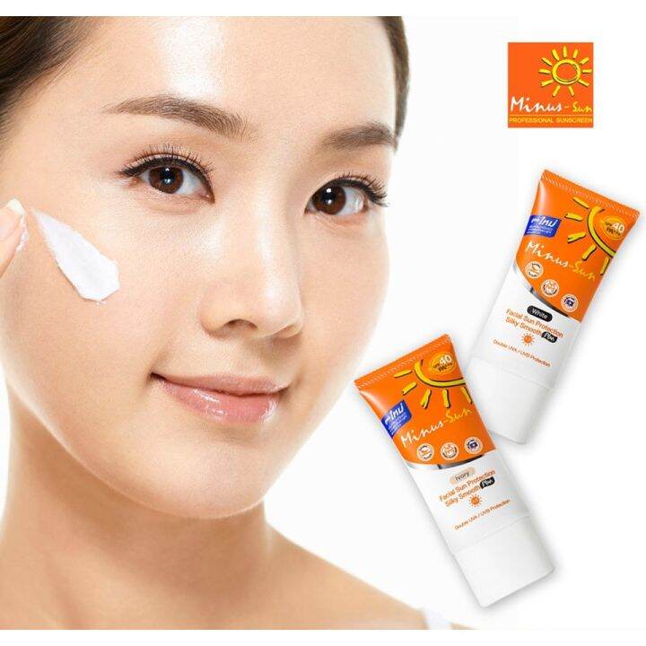 โฉมใหม่-minus-sun-spf-40-pa-facial-sun-protection-ครีมกันแดด-เนื้อดุจใยไหมสำหรับผิวหน้า-ขนาด-30-g-สีเนื้อ-สีขาว