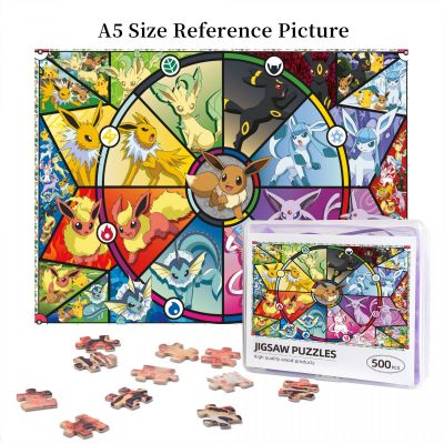 Pokemon Eevee Evolutions Series Wooden Jigsaw Puzzle 500 Pieces Educational Toy Painting Art Decor Decompression toys 500pcs
