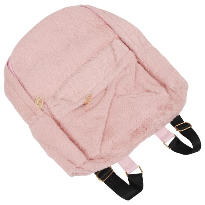 women-soft-faux-fur-plush-backpack-shoulder-bag-fluffy-school-bag-with-heart-pendant-pink
