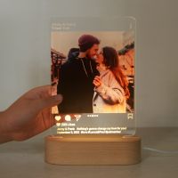 Instagram Style 3D Led Lamp Custom Lovers Photo Night Light Customized Couple Acrylic Music Plaque Wedding Anniversary Gift Night Lights