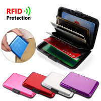 กระเป๋าสตางค์ RFID Dompet Koin กล่องบัตรประชาชนโลหะกันน้ำแบบบีบกระเป๋าใส่บัตรเครดิต