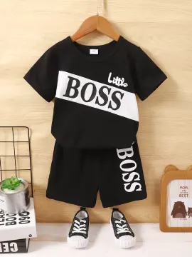 LJMOFA 2pcs New Kids Tracksuits Summer Baby Boy Sport Outfits Girls  Tshirt+Shorts Quick Dry