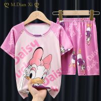 2022 New Casual Kids Short Sleeve Pajama Set Children Clothing Summer Boys Girls Home Clothes Tops+Shorts Suit Costumes