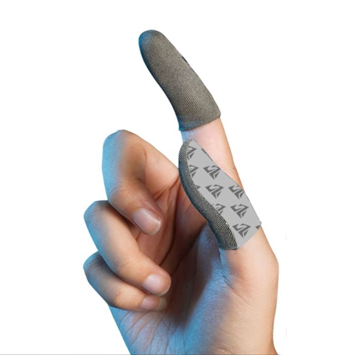 เกม-finger-sleeve-thumb-index-universal-silver-fiber-fingertip-ถุงมือสำหรับ-gaming-finger-tip-cover-ปลายนิ้วถุงมือ2pcs