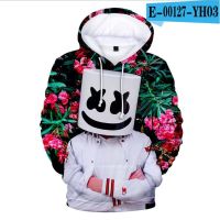 2023 NewMen S 3D หลวมพิมพ์ดิจิตอล Marshmallow DJ Swing แฟชั่น Hoodie Jacket