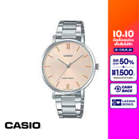 CASIO นาฬิกาข้อมือ CASIO รุ่น LTP-VT01D-4BUDF วัสดุสเตนเลสสตีล สีส้ม