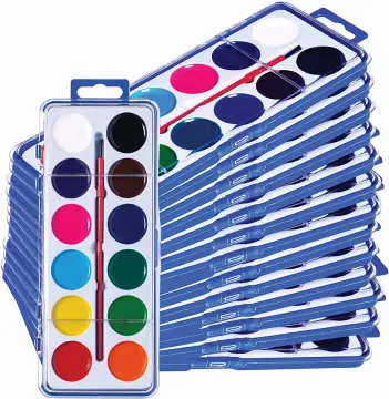 Watercolor Paint Set for Kids - Bulk Set of 12 - Washable Paints in 12  Colors - Perfect for Home, School and Party- Paintbrush Included 