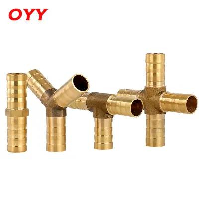 Brass Barb Pipe Fitting 2 3 4 Way Connector for 4mm 5mm 6mm 8mm 10mm 12mm Hose Copper Pagoda Gas Water Tube Fittings
