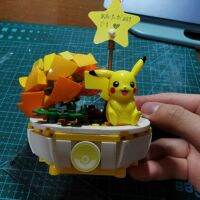 ชุด Pokémon รู้แจ้งกระถางพืชอวบน้ำบล็อคอาคารประกอบของเล่นปิกาจูเครื่องประดับโมเดลตัวต่อโปเกมอน