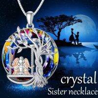 Colgante de árbol de la vida para mujer europea y americana collar sorpresa de hermana clásica regalo de joyería de cristal de Color