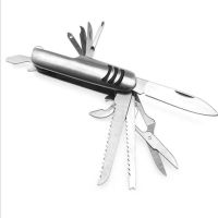 Outdoor multifunctional folding scissors Swiss knife camping fishing combination knife screwdriver fruit knife stainless steel