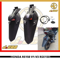 แผ่นบังโคลนหลังรถยนต์ Honda RSX Rsx150 Rs150หางเวียดนามพร้อมคาร์บอนไฟ LED สีดำ