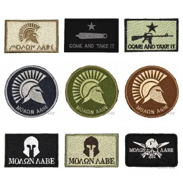 Molon Labe Spartan Military Patch Fabric Embroidered Badges Patch Tactical  Stripes Stickers for Clothes with Hook & Loop