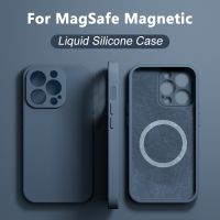 Original Liquid Silicone Case For iPhone 14 12 11 13 Pro Max Mini XS XR X 8 Plus SE For Magsafe Wireless Charging Magnetic Cases