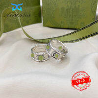 100 S925 sterling silver ring, pair with double G, smooth and bright surface engraved logo 1; 1. Jewelry gifts