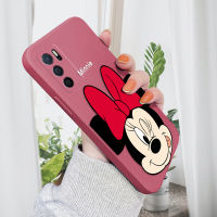 เคสสำหรับ OPPO A16,เคสโทรศัพท์ซิลิโคนทรงสี่เหลี่ยมนิ่มลายการ์ตูนมินนี่สำหรับ Oppo A93 2020 OPPO Reno4 F Reno 4 F เคสป้องกันกันกระแทก