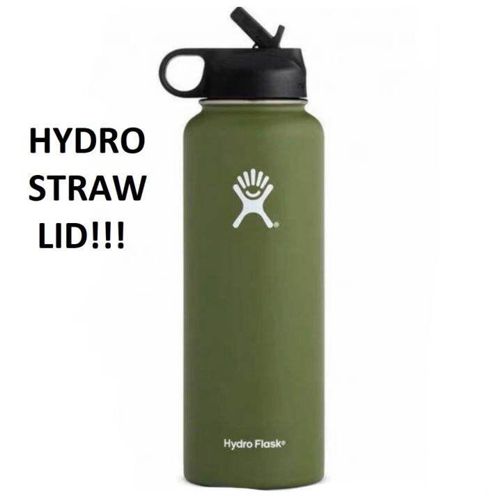 Hydro with STRAW LID!!! Hydro Inspired 32oz 40oz Stainless Steel Drinking Water Bottle Jug