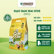 Gạo Ban Mai ST25 Vinaseed Túi 5kg - mềm dẻo, thơm hương lài hàng chính hãng