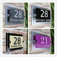 CustomizedPersonalized Modern Clear Acrylic House Signs Door Plates Plaques with Panel Number and St