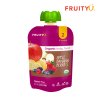 FruityU Apple Banana berries อาหารเด็กบด ออร์แกนิค พร้อมทาน แอปเปิ้ล กล้วย เบอร์รี  ตรา ฟรุตตี้ยู