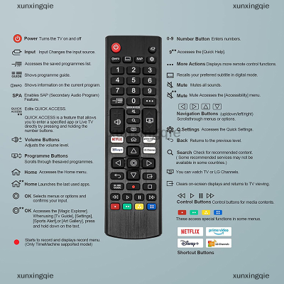 xunxingqie Universal TV รีโมทคอนโทรล Smart REMOTE CONTROL REPLACEMENT AKB76040302สำหรับ LG