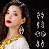 Wholesale Womens Jewelry Stunning Crystal Rhinestone Earrings Sparkling Earrings Belly Dance Gypsy Dangle Earrings 2 Pairs/Pack