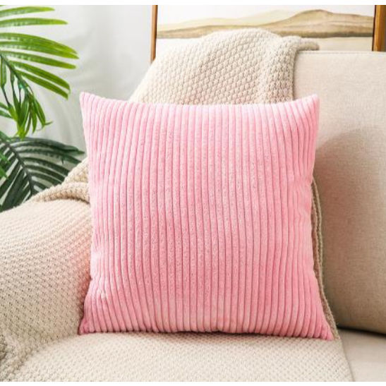 Soft Corduroy Striped Velvet Throw Pillows, 18x18 inches