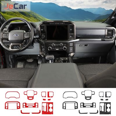 ○ JeCar Steering Wheel Central Console Shifter Frame Decorative Sticker For Ford F150 2021 up ABS Car Interior Accessories