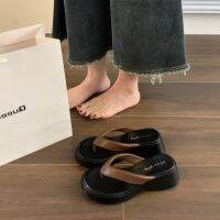 ▩☇ มัฟฟินพื้นหนา flip-flop แจ๊กเก็ตผู้หญิง 2023 ฤดูร้อนใหม่แฟชั่นลิ่มรองเท้าแตะลำลอง