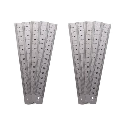 10 Pcs Dual Side Marked 15cm 6 Inch Stainless Steel Straight Ruler