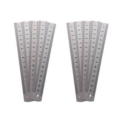 10 Pcs Dual Side Marked 15cm 6 Inch Stainless Steel Straight Ruler