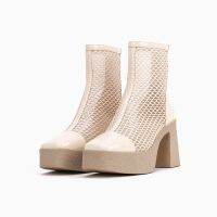 MUMANI Woman‘s 2021 New Roman Sandals Square Heel Patent Leather Mesh Summer Boots ZIP Pumps Platform Super High Lady Footwear